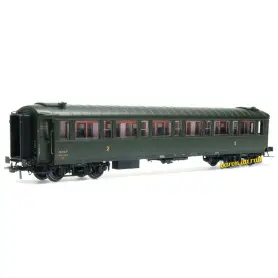 Voiture Métallisée Ex-PLM, B8, vert 306, SNCF Ep.III B HO 1/87 - REE VB-458