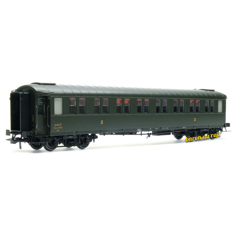 Voiture Métallisée Ex-PLM, B8, vert 306, SNCF Ep.III B HO 1/87 - REE VB-459