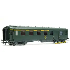 Voiture Métallisée Ex-PLM, A4D, feux, vert 301, SNCF Ep.IV HO 1/87 - REE VB-462