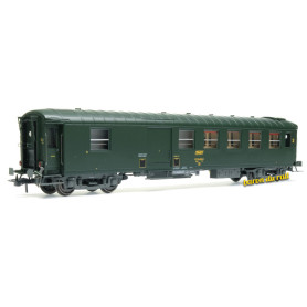 Voiture Métallisée Ex-PLM, B4D, feux, vert 301, SNCF Ep.IV HO 1/87 - REE VB-465