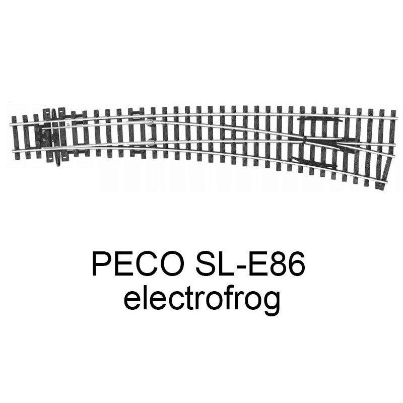 PECO SL-E86 - Aiguillage courbe à droite grand rayon code 100 échelle HO
