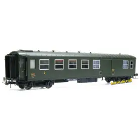 Voiture Métallisée Ex-PLM, B4D, feux, vert 306, SNCF Ep. V-VI HO 1/87 - REE VB-467
