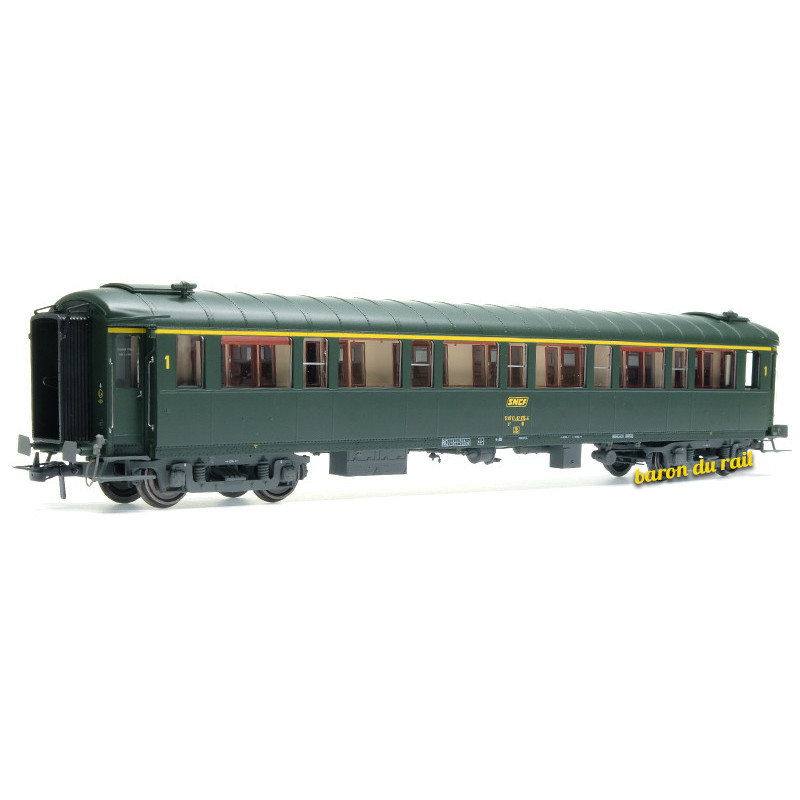 Voiture Métallisée Ex-PLM, A7, vert 301, SNCF Ep.IV HO 1/87 - REE VB-468