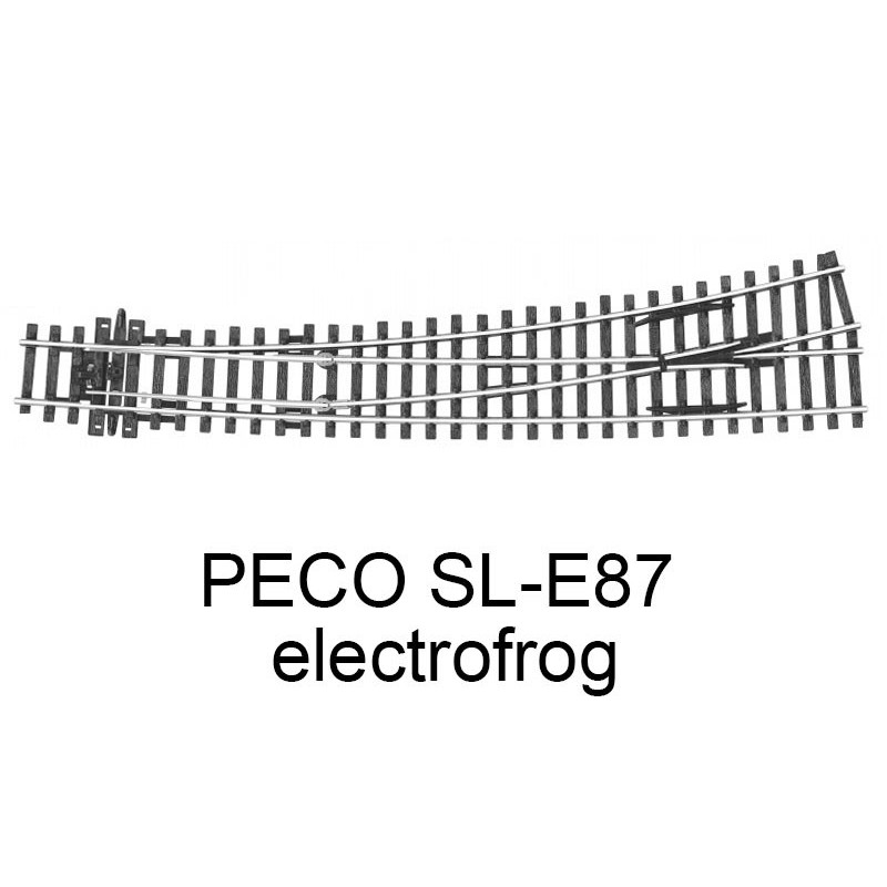 PECO SL-E87 - Aiguillage courbe à gauche grand rayon code 100 échelle HO