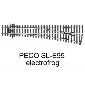 PECO SL-E95 - Aiguillage à droite moyen rayon 12° code 100 échelle HO