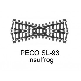 PECO SL-93 - croisement court 24° insulfrog code 100 échelle HO