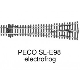PECO SL-E98 - Aiguillage symétrique long 12° électrofrog code 100 échelle HO