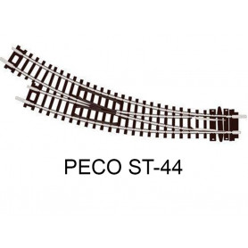 PECO ST-44 - aiguillage courbe à droite code 80 échelle N