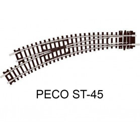PECO ST-45 - aiguillage courbe à gauche code 80 échelle N