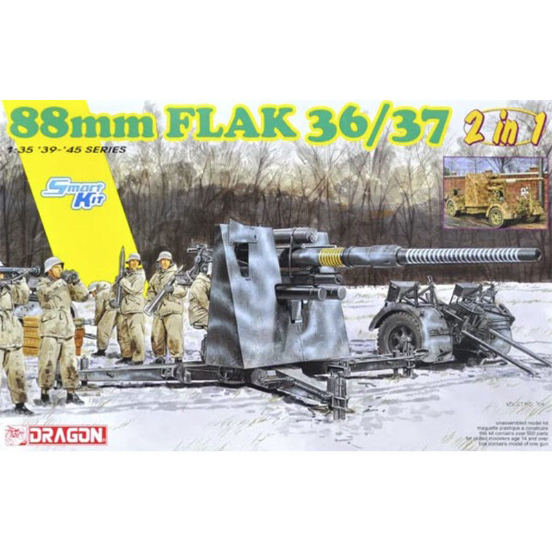 FlaK 36/37 88mm 2 en 1 - échelle 1/35 - DRAGON 6923