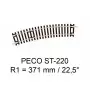 PECO ST-220 - rail courbe rayon R1 371 mm - 22.5° code 100 échelle HO