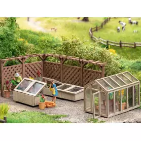 Set Laser-Cut accessoires de jardin - HO 1/87 - NOCH 66805