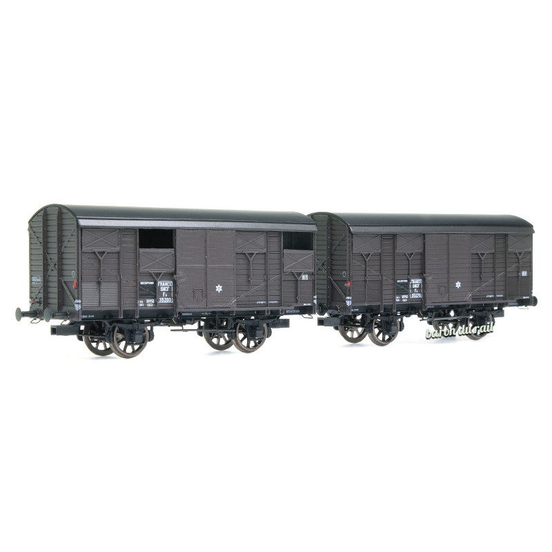 2x Primeurs ex-couverts 20T, SNCF Ep.IIIa - HO 1/87 - REE WB-737