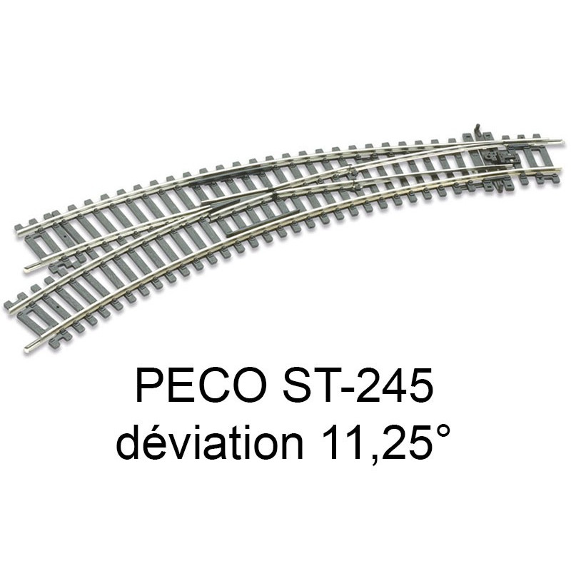 PECO ST-245 - aiguillage courbe à gauche 11.25 ° code 100 échelle HO