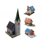 Set village 3x maisons + 1x église - N 1/160 - Faller 232220