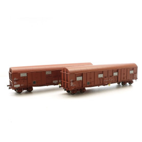 Set 2x wagon GASS brun SNCF époque IV et V - HO - LS Models 30336