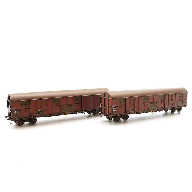 Set 2x wagon GASS brun-rouge FRET SNCF époque IV et V - HO - LS Models 30339