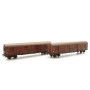 Set 2x wagon GASS brun-rouge FRET SNCF époque IV et V - HO - LS Models 30339