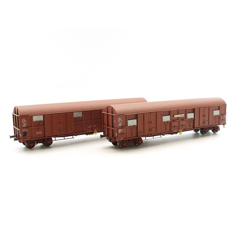 Set 2x wagon GASS brun et rouge SNCF époque IV et V - HO - LS Models 30338