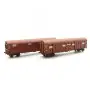 Set 2x wagon GASS brun et rouge SNCF époque IV et V - HO - LS Models 30338
