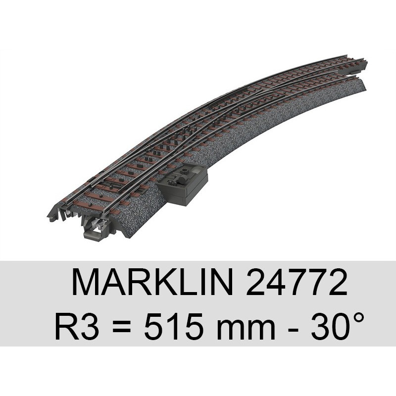 Aiguillage courbe à droite voie C 30° Marklin 24772
