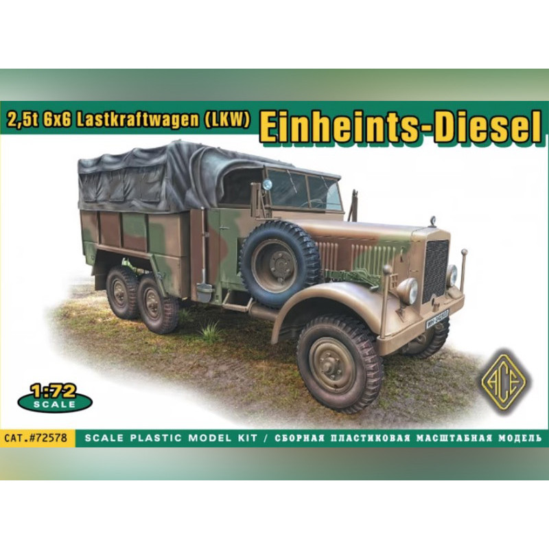 2,5t 6x6 Lastkraftwagen (LKW) Einheints-Diesel - échelle 1/72 - ACE 72578