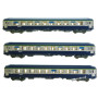 3x voitures UIC couchettes B9c9x SNCF ép. V - HO 1/87 - REE VB-296