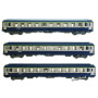 3x voitures UIC couchettes B9c9x SNCF ép. V - HO 1/87 - REE VB-296