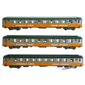 3x voitures UIC couchettes B9c9x FTS ép. IV - HO 1/87 - REE VB-298