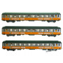 3x voitures UIC couchettes B9c9x FTS ép. IV - HO 1/87 - REE VB-298
