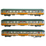 3x voitures UIC couchettes B9c9x FTS ép. IV - HO 1/87 - REE VB-298