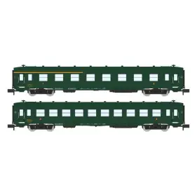 2x voitures DEV AO A3B5 et C10 ép III SNCF - N 1/160 - REE NW-273