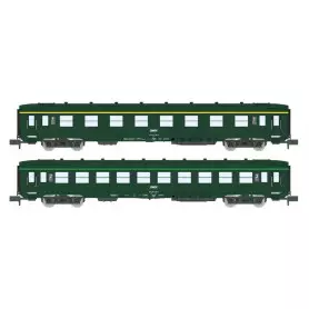 2x voitures DEV AO A8 et B10 ép IV SNCF - N 1/160 - REE NW-276