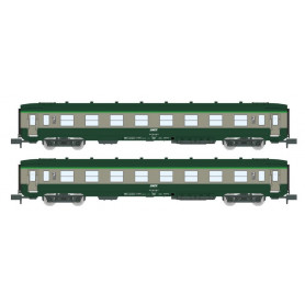2x voitures DEV AO B8 et B8 ép IV-V SNCF - N 1/160 - REE NW-278