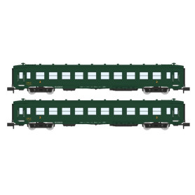 2x voitures DEV AO B10 myfi ép III SNCF - N 1/160 - REE NW-283