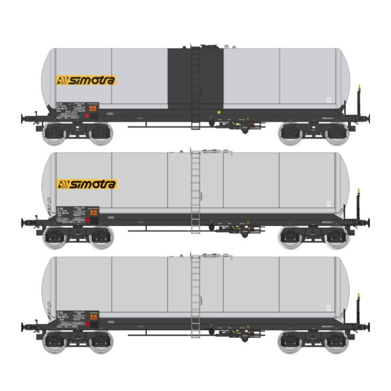 Set 3x citernes ANF longues, ép. V-VI "SIMOTRA" - HO 1/87 - REE WB-594