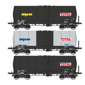 Set 3x citernes FAUVET-GIREL, ép. IV-V "ALGECO-TOTAL" - HO 1/87 - REE WB-657