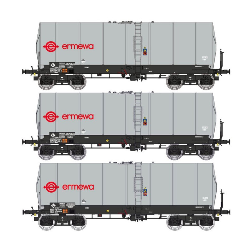 Set 3x citernes FAUVET-GIREL, ép. V "ERMEWA" - HO 1/87 - REE WB-658