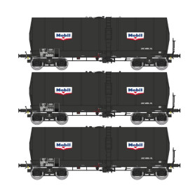 Set 3x citernes FAUVET-GIREL, ép. III "MOBIL" - HO 1/87 - REE WB-662