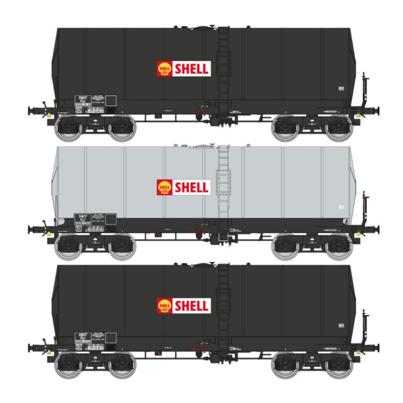 Set 3x citernes FAUVET-GIREL, ép. III "SHELL" - HO 1/87 - REE WB-663