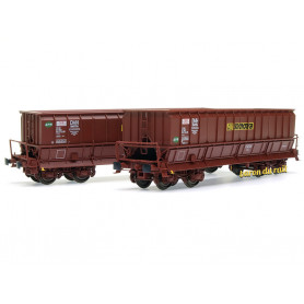 2x Tombereaux DMH SIMOTRA ép. V - SNCF - HO 1/87 - LS Models 31116