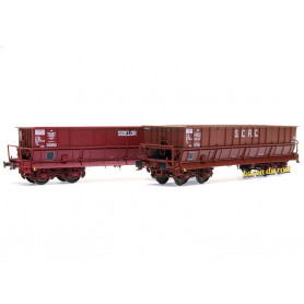 2x Tombereaux DM SIDELOR-SCRC ép. IV - SNCF - HO 1/87 - LS Models 31119