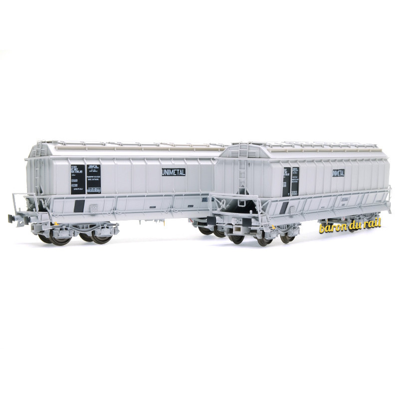 2x Tombereaux DC UNIMETAL ép. V - SNCF - HO 1/87 - LS Models 31120
