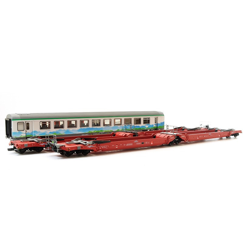 Coffret Modalohr SNCF 2 wagons + voiture VTU ép V-VI - HO - LS Models 30409