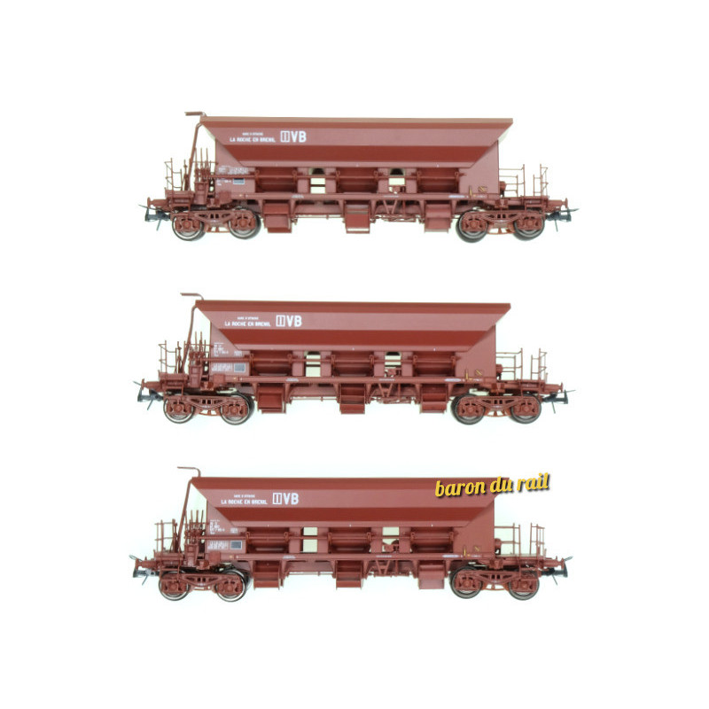 Set 3x wagon trémie Type 1 Uas ép. III-IV SNCF - HO 1/87 - REE WB-749