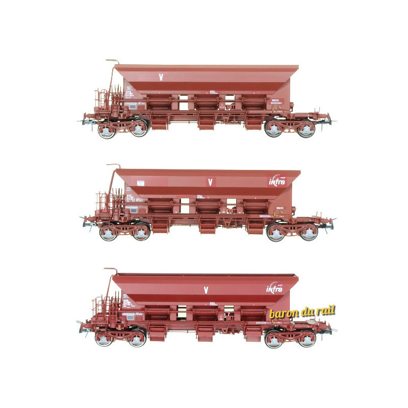 Set 3x wagon trémie Type 1 Uas ép. VI SNCF - HO 1/87 - REE WB-753