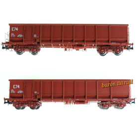 Set 2x tombereaux FAS ép. V SNCF - HO 1/87 - REE WBSE-012