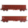 Set 2x tombereaux FAS ép. V SNCF - HO 1/87 - REE WBSE-012