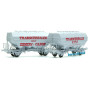 2x wagon Céréalier Transcéréales ESMERY-CARON et CTC - Ep. IV - HO 1/87 - REE WB-729