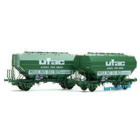 2x wagon Céréalier Moulin Du Bos - Ep. IV - HO 1/87 - REE WB-734